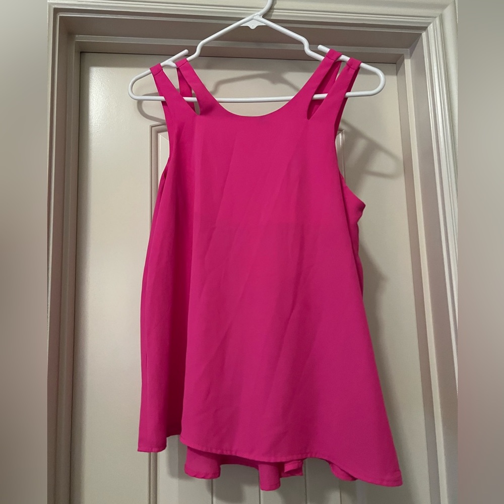 Hot pink strappy top